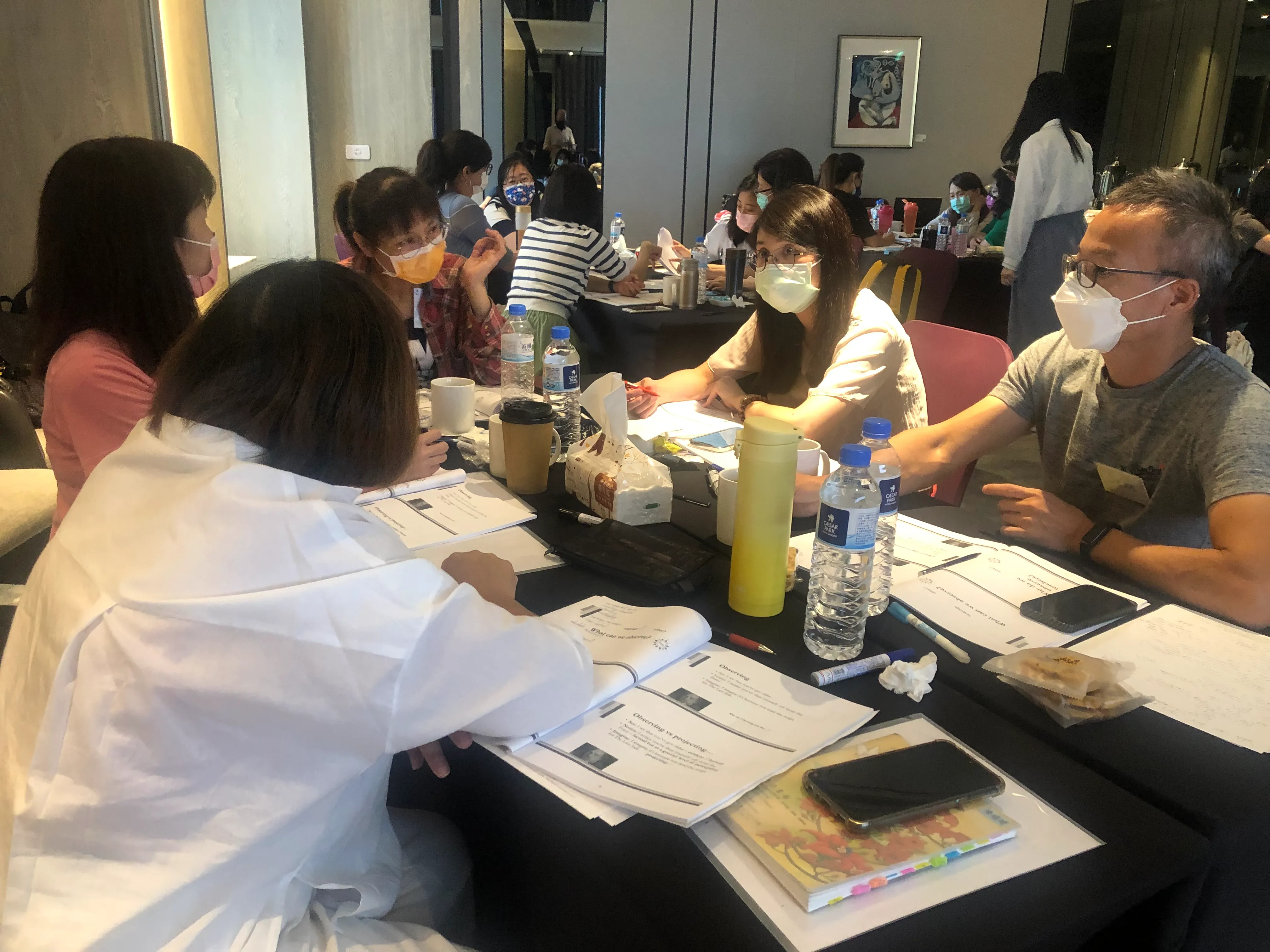 Teachers discussing new concepts and ideas